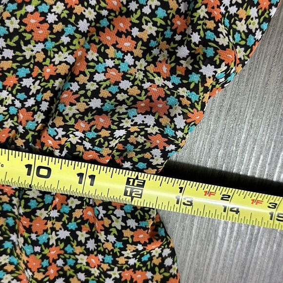 Enfocus Studio Womens Dress 4 Black Orange Ditsy Floral Cottagecore Prairie Midi - Picture 11 of 13